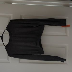 Super cute gray long sleeve crop top size large